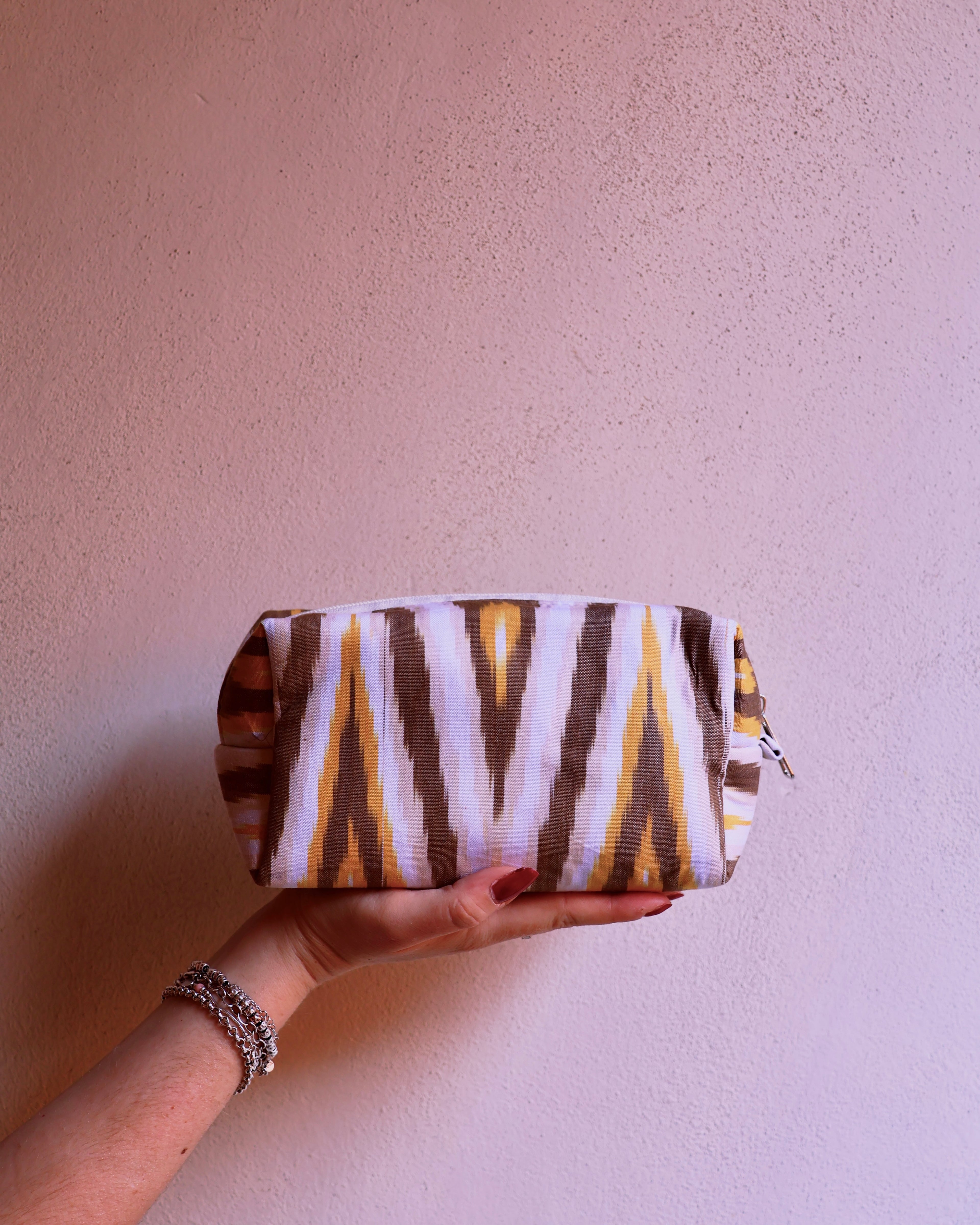 beauty case viaggio in cotone ikat