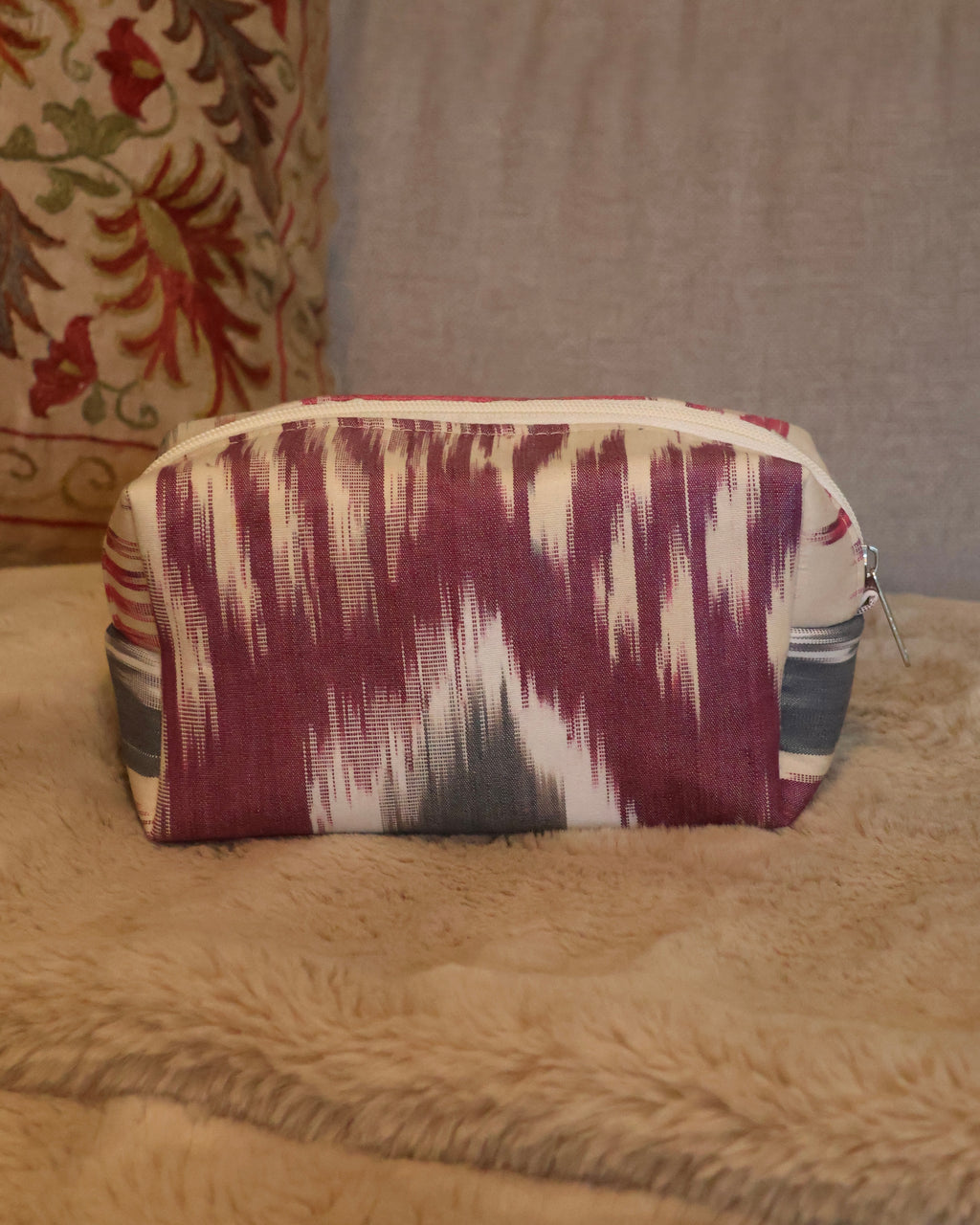 trousse trucco in tessuto ikat