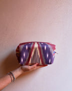 Beauty Case in Cotone Ikat Lilla