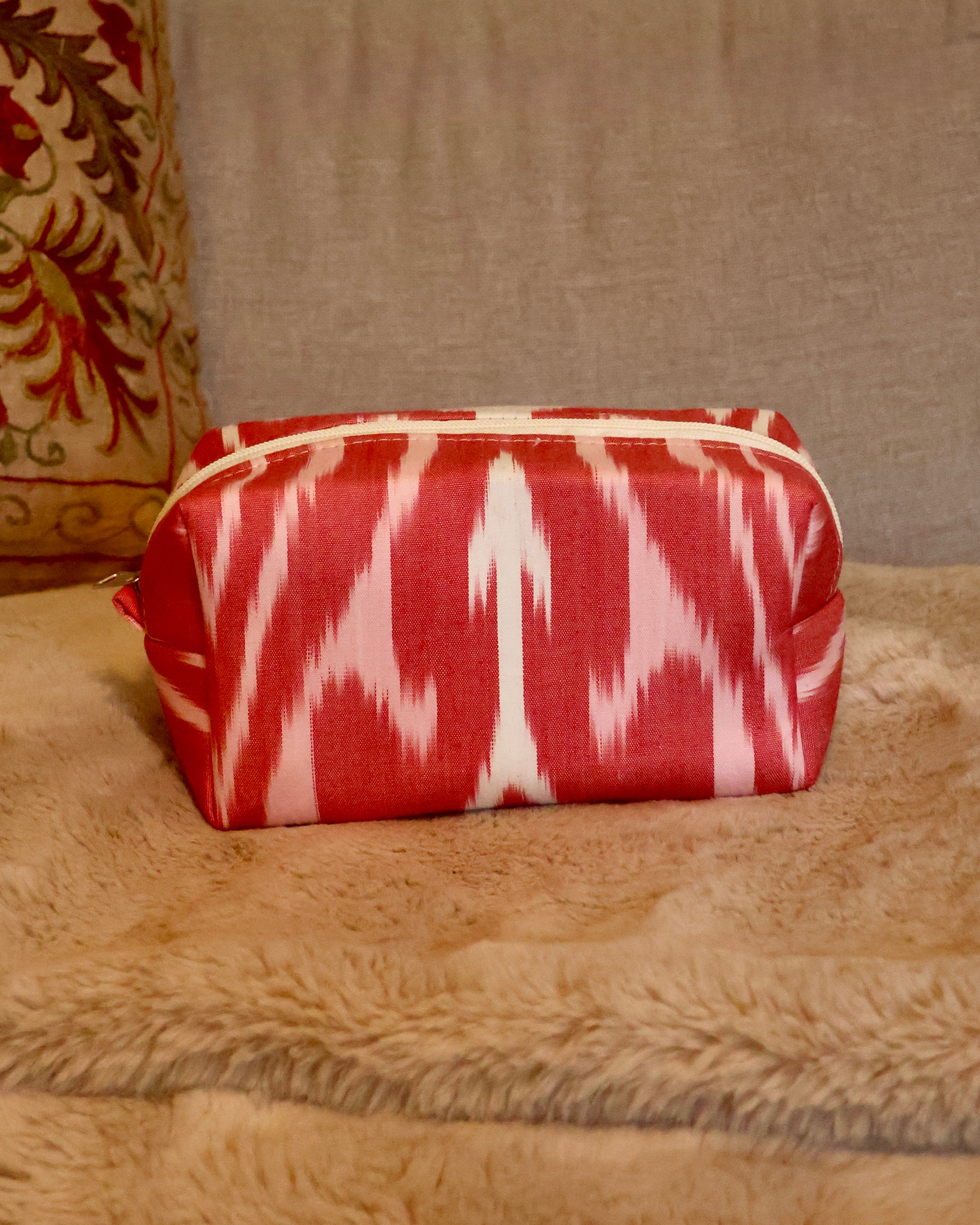 trousse trucco cotone ikat pattern geometrico