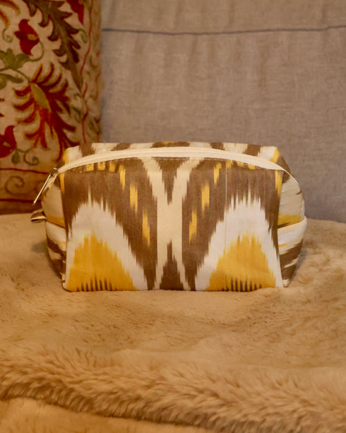 beauty case viaggio in cotone ikat