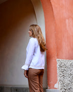 Aqaba hand-embroidered linen blouse