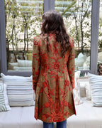 cappotto delhi verde fatto a mano anirav brand cashmere e seta collezione india