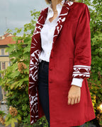 cappotto Jaipur bordeaux velluto di seta ricamo suzani anirav brand