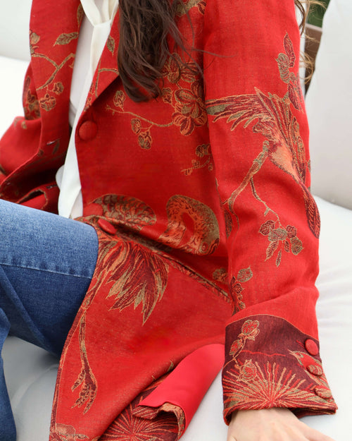 cappotto delhi rosso cashmere collezione india anirav brand 