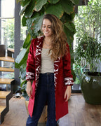 cappotto Jaipur bordeaux velluto di seta ricamo suzani anirav brand
