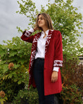 cappotto Jaipur bordeaux velluto di seta ricamo suzani anirav brand