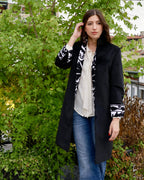 cappotto Jaipur nero velluto di seta ricamo suzani 