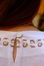 Aqaba hand-embroidered linen blouse