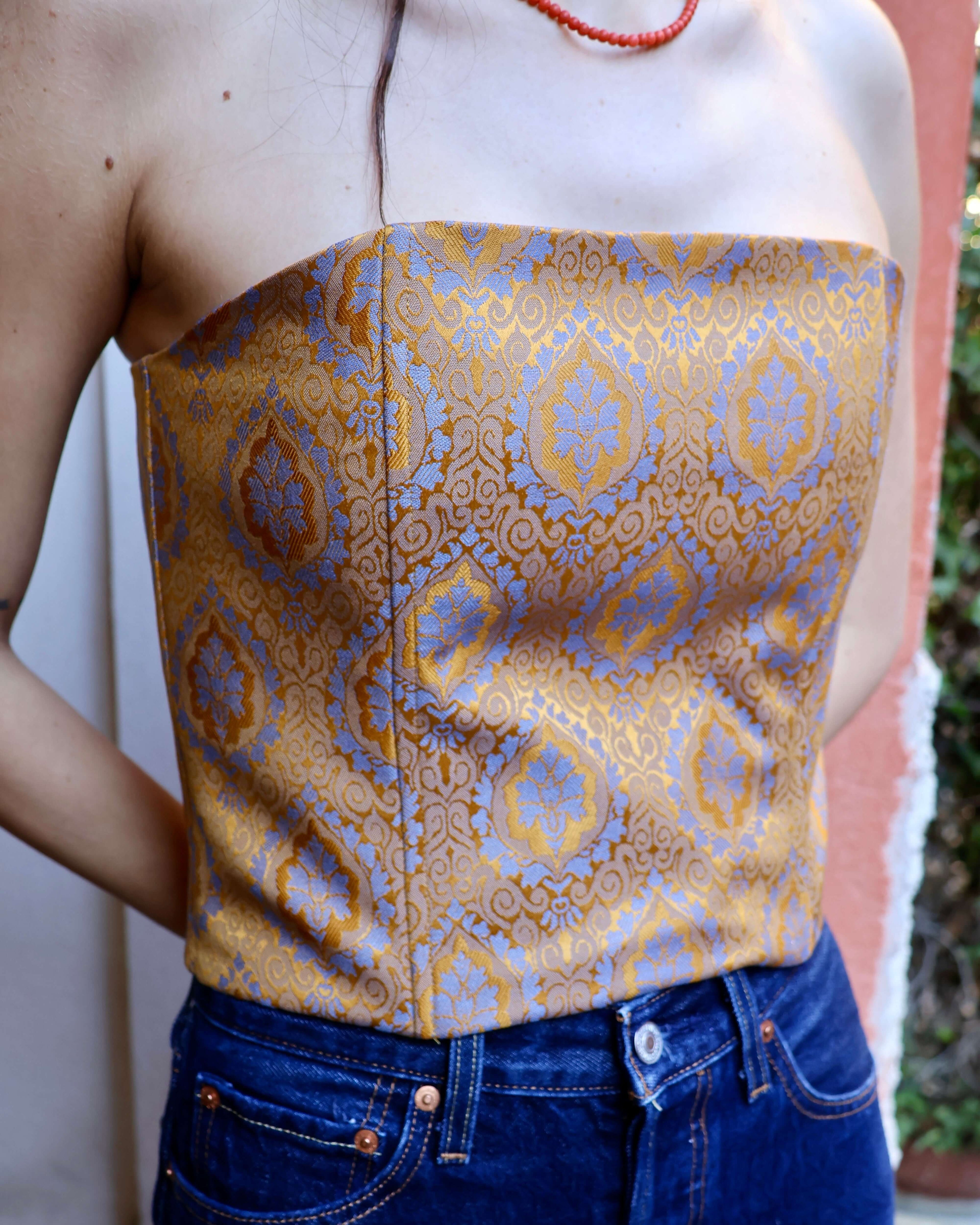 tessuto artigianale corsetto anirav motivo decorativo