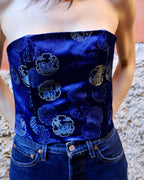 corsetto outfit con jeans a vita alta donna
