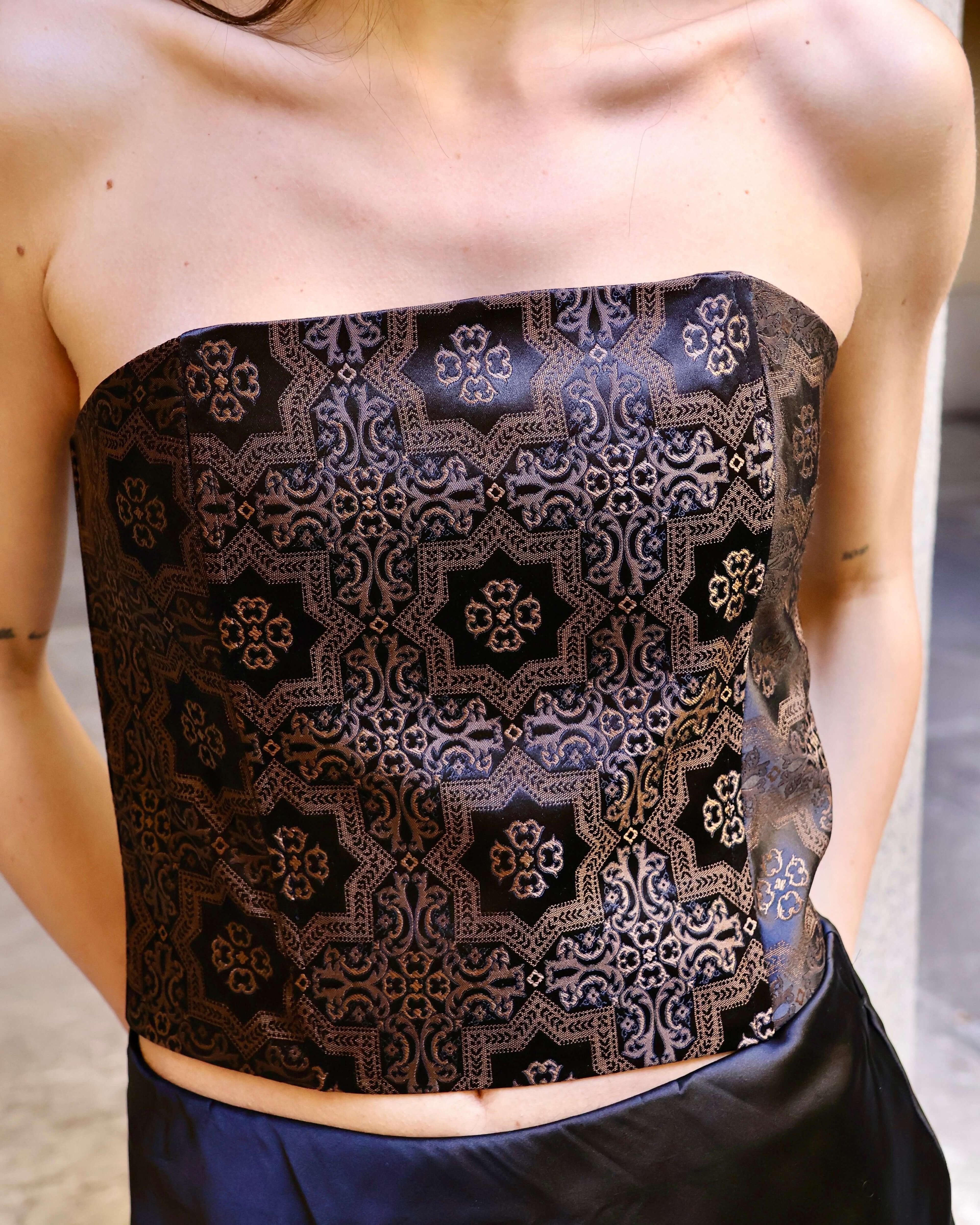 corsetto donna pezzo unico tessuto ricercato