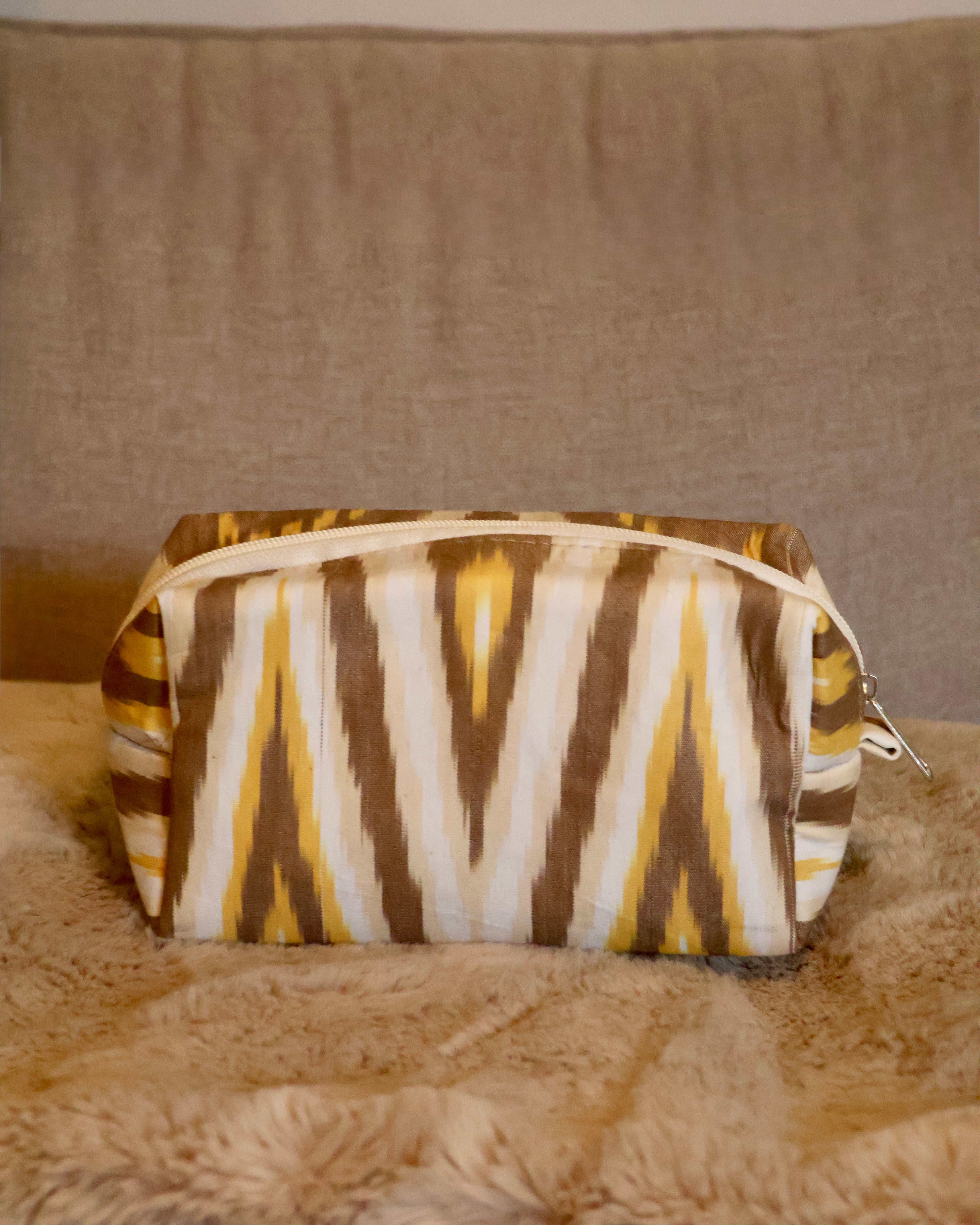 trousse trucco donna in tessuto ikat